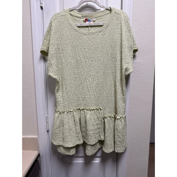 Free People Beach Marni Oversized Mini Tunic Dress Pastel Green Size Medium - Picture 2 of 7